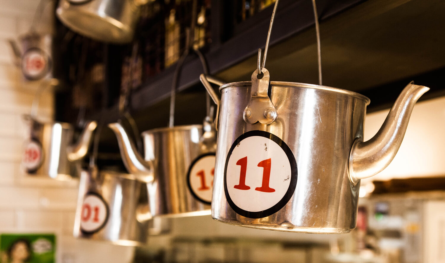 Ribs & Burgers Hanging Numbered Steel Watering Cans