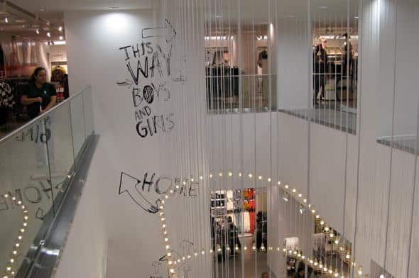 H&M Store Directions on Wall