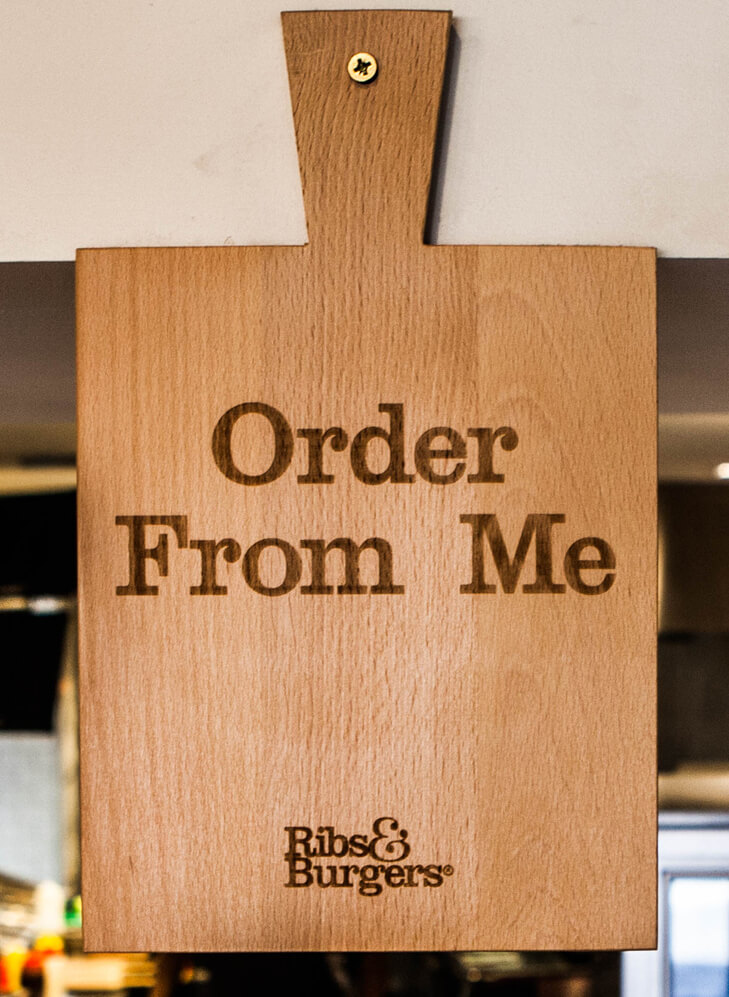 Ribs & Burgers Order From Me Sign