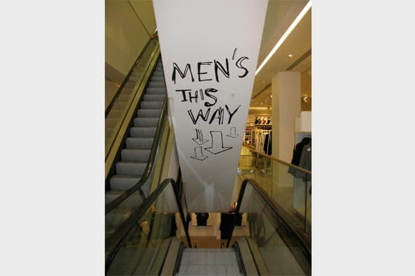 H&M Escalators to Men's Clothing