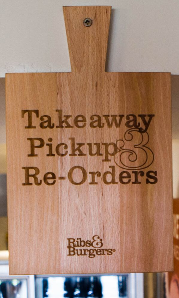 Ribs & Burgers Takeaway, Pickup & Re-Orders Sign