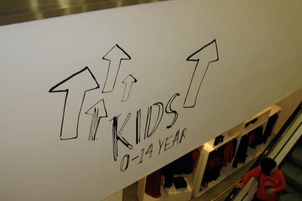 H&M Kids Section Sign